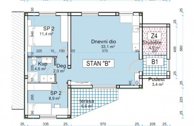 Istra, Poreč, moderan stan od 63 m2, 1. kat, podno grijanje