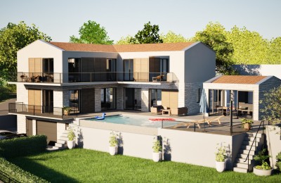 Dintorni di Visignano!! Villa in costruzione con piscina e garage, posizione tranquilla
